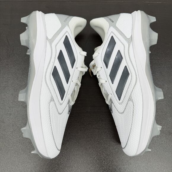 Adizero PureHustle 3 TPU Softball Cleats Adidas White Black Silver IG7137 Sz 9.5 - Picture 7 of 14